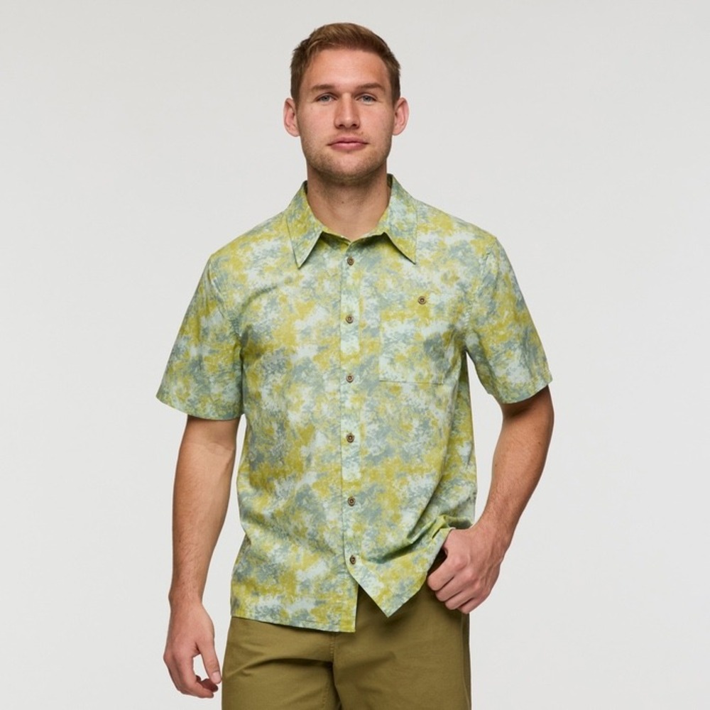 Cotopaxi Estival Button Up Shirt Mens XXL Galactic Lemongrass Tie Dye S/S